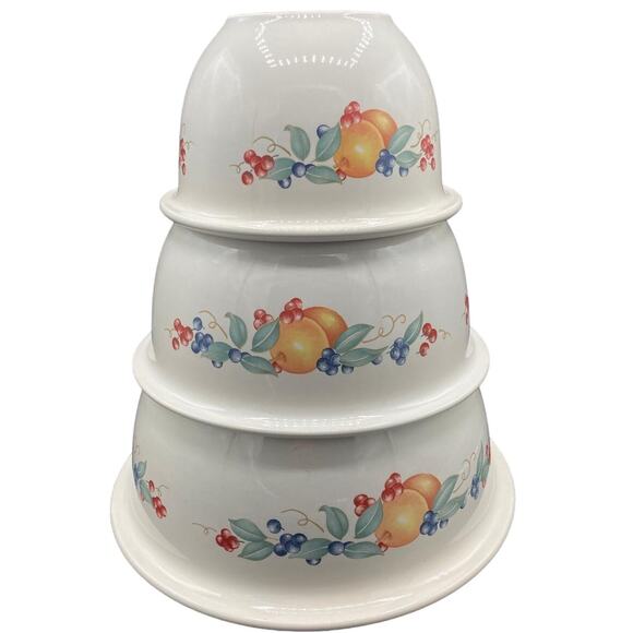 corelle Other - Corelle Cordinates Abundance Fruit Set Of 3 Nesting Mixing Bowls 1 &2 & 3 Qt
